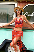 Handmade Crochet Fringe Two-Piece Cover Up Set