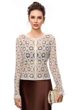 Golden Thread Vintage Wool Crochet Cardigan